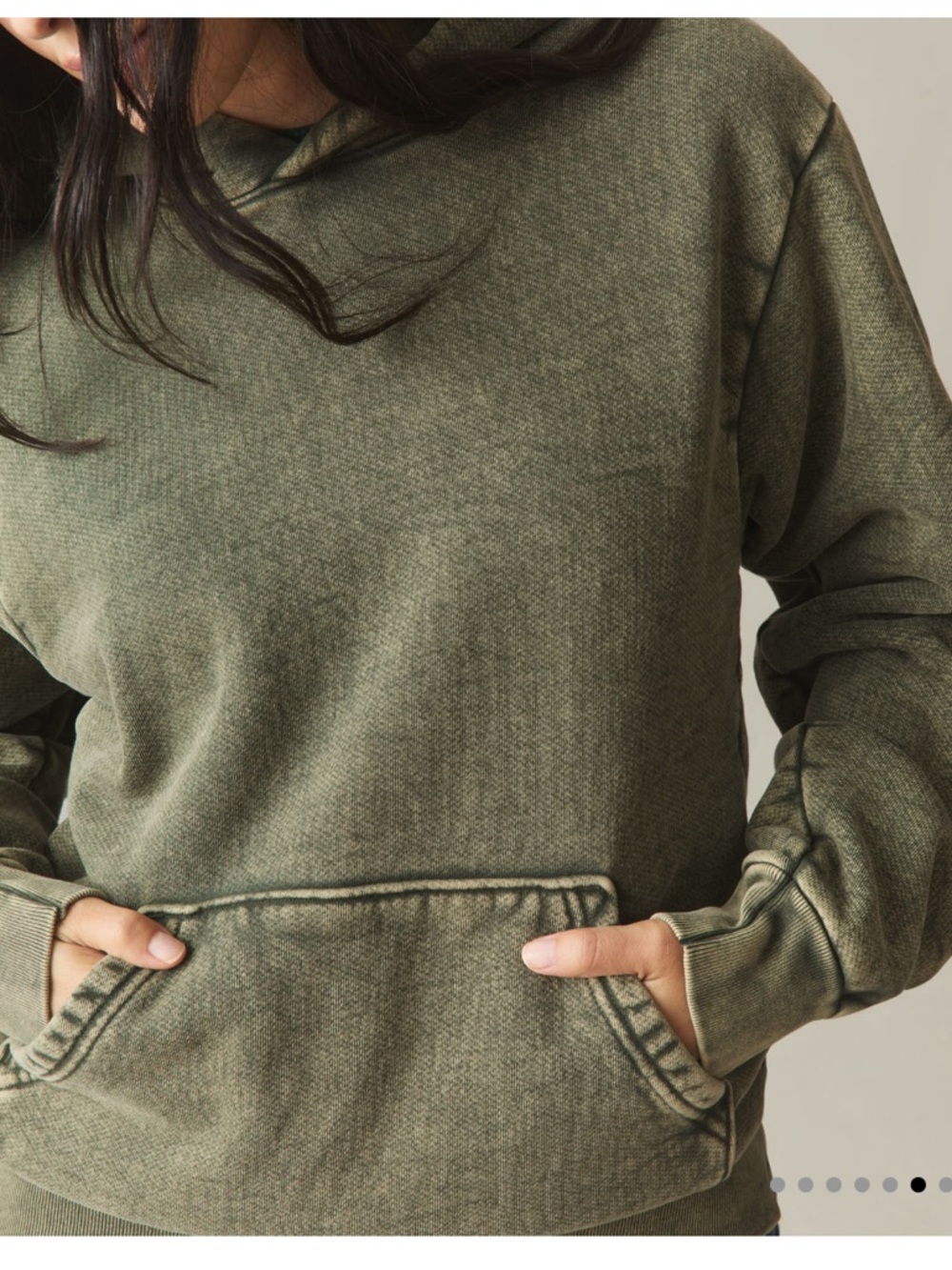 American Giant Unisex Vintage Mineral Wash Hoodie Pullover Olive green medium - Picture 5 of 12
